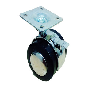 Roulettes pivotantes Jin Aoding 1,5 pouce en alliage de zinc avec frein pour meubles, roues de 40 mm de diamètre, plaque de montage de 38 mm - Product Image 4