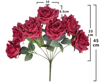 Nouveaux bouquets de roses en soie de qualité supérieure, fleurs artificielles pour la décoration murale, décoration d'hôtel, décoration de restaurant, mariages romantiques, Saint-Valentin