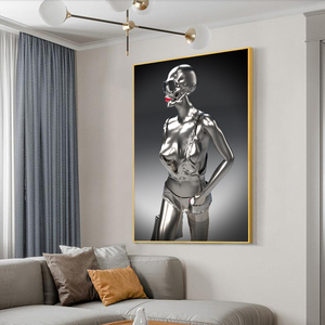 <span class=keywords><strong>Labios</strong></span> <span class=keywords><strong>rojos</strong></span> Metal mujeres arte lienzo pintura pared arte carteles e impresiones Sexy chica estatua pared imagen Decoración Para sala de estar - Product Image 6