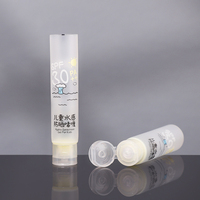 Tube cosmétique personnalisé semi-transparent givré de 20 ml pour les gouttes bronzantes liquides, tube à presser en PE