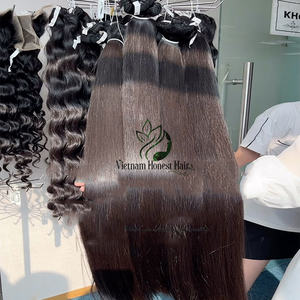 Extensions de cheveux humains vierges Remy 100% cambodgiens en gros, cuticules alignées vietnamiennes, double trame tissée à la machine, Super Wave Loose - Product Image 2