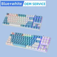 Teclado mecánico gaming profesional con cable, 87 teclas y retroiluminación RGB JK87, diseño ergonómico, USB tipo C y interrupto