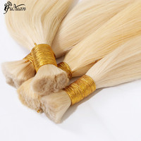 Extensions de cheveux en vrac Remy alignées sur des cuticules vierges brutes blondes de haute qualité 16 "-26" longueur Machine Double trame pour