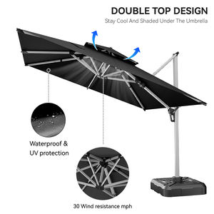 Sombrilla de <span class=keywords><strong>Patio</strong></span> en Cantilever HANYI, la Más Vendida, Parasol Cuadrado para Exteriores con Apertura Manual, Altura Ajustable de 3m, para Jardín o <span class=keywords><strong>Patio</strong></span> - Product Image 4