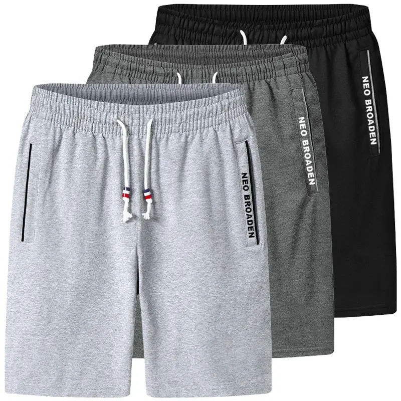 Mannen Workout Shorts Ademende Quick Dry Sport Broek Plus Size Jogger Beach Solid Shorts Rits Pocket Mens Zomer Korte