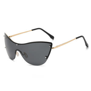 Occhiali da Sole alla Moda Trendy da Donna Stile Occhio di Gatto Oversize Senza Montatura Lussuosi <span class=keywords><strong>Y2K</strong></span> Futuristici - Product Image 6