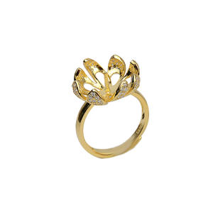 S925 Silver <b>Lotus</b> Open Ring 9-11 Pearl Adjustable DIY Finger Ring Removable <b>Jewelry</b> Findings Components Empty Support for 201 - Product Image 5