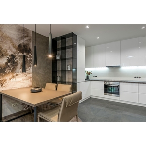 بريما خزانة مطبخ أنيقة طلاء نهائي وتخزين عملي للمنازل الحديثة تصميم خاص باب خزانة شاكر - Product Image 4