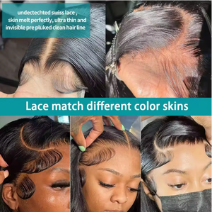 Perruque sans colle en dentelle HD pré-coupée 13x6, cheveux vierges bruts, perruques en cheveux humains avec dentelle frontale HD 13x4, ondulation profonde/d'<span class=keywords><strong>eau</strong></span>, vente en gros - Product Image 5