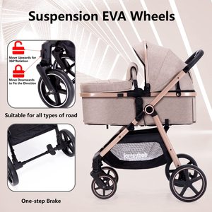 Poussette pliable BAB WAY avec nacelle, siège réversible, cadre en aluminium, poussette de luxe pour bébé avec DDP - Product Image 5