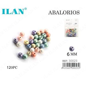Ilan Abalorios Perline colorate Macaron da 6 mm 120 pezzi per la creazione di gioielli - Product Image 1
