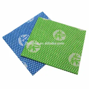 Non-woven kitchen reusable bamboo fiber dish washing cleaning cloth