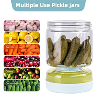 Pot en verre en gros avec couvercle à charnière pour séparation sec/humide, idéal pour le stockage des cornichons, des olives, des concombres et des légumes