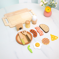 Nouveau Design en bois enfants jeu de rôle cuisine petit déjeuner cuisson maison Simulation repas combinaison jouets éducatifs pour les enfants