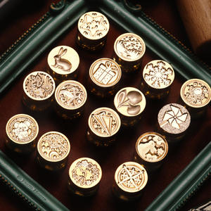 Mini-têtes de tampon à cire de 1,5 cm en laiton gravé, petites tampons décoratifs, spécifications individuelles, tampon standard - Product Image 3