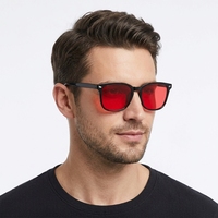 Lunettes de jeu pour ordinateur à verres rouges anti-lumière bleue et protection UV, design carré, pour favoriser le sommeil, avec motif clou de riz et effet diamant