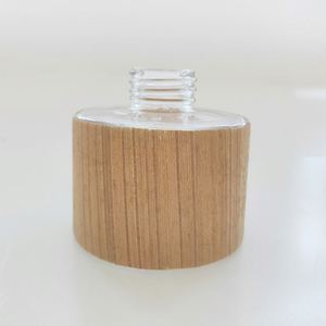 Botella cilíndrica de bambú y vidrio para difusor de varillas, contenedor vacío para ambientador aromático - Product Image 3