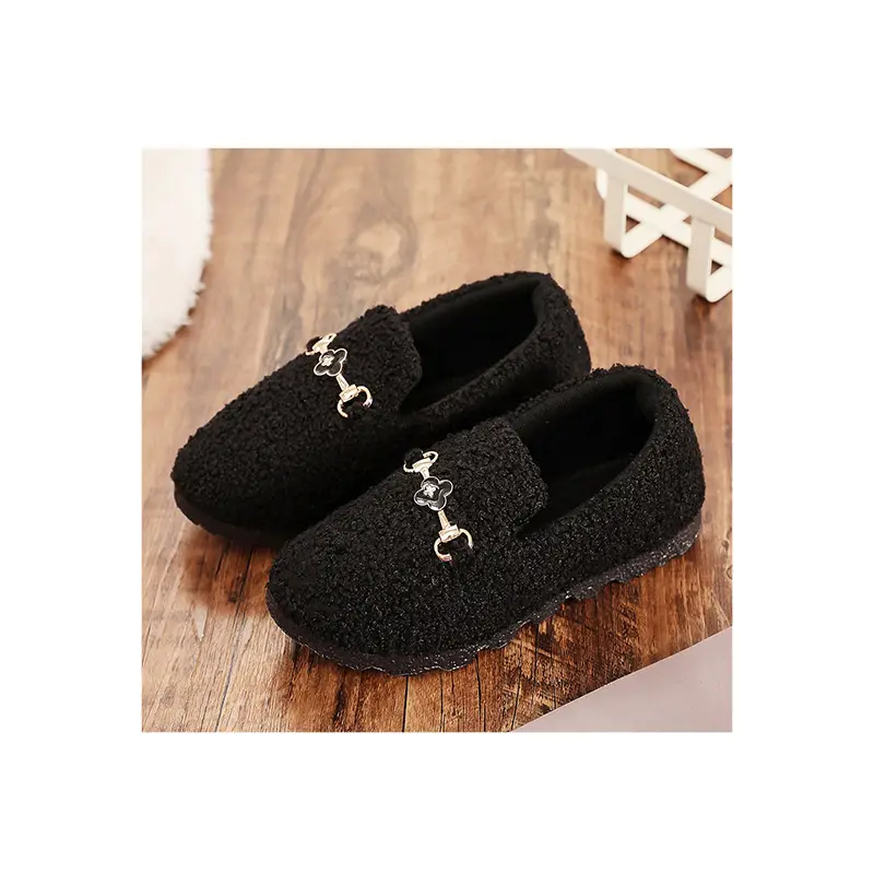 Autumn winter white loafers shoes casual warm non-slip flat cotton women shoes loafers 2022
