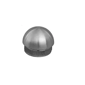 Stainless steel balustrade post knurled circle dome end cap