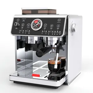 लक्जरी डबल बॉयलर एस्प्रेसो मशीन मल्टी फंक्टी होम ग्राइंड और ब्रू अमेरिकन कॉफी मेकर कॉफी मशीन