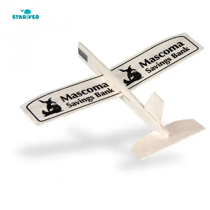 Quebra-cabeças de madeira avião, brinquedo feito sob encomenda para crianças, feito de madeira, modelo de aeronaves leves e balsa