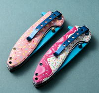 Couteau pliant 3D personnalisé en usine, imprimé bonbons et donuts, couteau de poche EDC pliant, outil multifonctionnel pour le camping en plein air