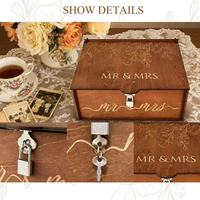 Boîte à cadeaux de mariage en bois gravée, boîte à souvenirs pour couple, marié et mariée, sur mesure