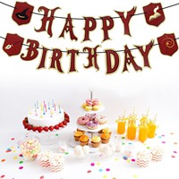 Baguette magique monde dessin animé thème joyeux anniversaire bannière ensemble célébrations fête papier Durable décor pour anniversaire Halloween