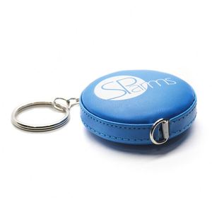 Silk Printing Brand Black <b>Leather</b> Tape Measure Soft <b>Key</b> <b>Chains</b> With Logo Custom - Product Image 4