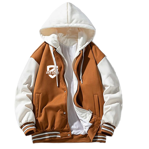 Custom Logo Heavyweight Japan Style Winter Hooded <b>Fleece</b> Windproof Breathable Cotton Lined Men's Jacket - Product Image 1