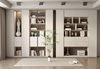 Armoire à livres moderne en bois à 6 niveaux et écologique avec porte cachée pour la maison, le bureau et le salon.