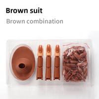 Doigts d'entraînement à la manucure en acrylique avec 1 support de base, kit d'entraînement mobile pour les ongles.