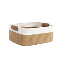 Panier de rangement pliable promotionnel en corde de coton écologique pour salon et chambre – Rangement pour cosmétiques, collations et articles divers