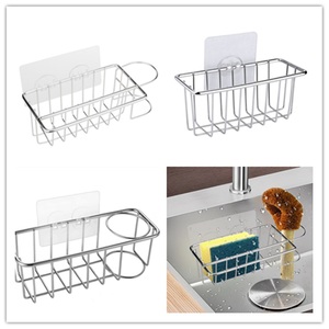 Égouttoir à éponge mural moderne en acier inoxydable, sans perçage, pour évier de cuisine, avec design écologique - Product Image 2