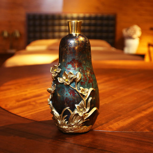 Florero de cobre para orquídeas, forma irregular, decoración hecha a mano para el hogar, sala de estar, recibidor, arreglo de flores secas - Product Image 2