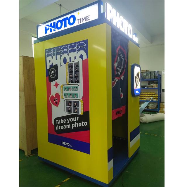 JLJ Large Room Photo Booth Machine with Camera Selfie Animated Prints Photobooth Machine Vending Machine Party