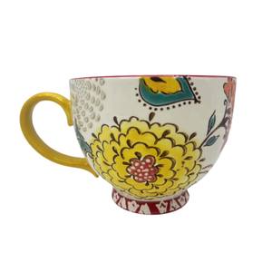 Tazas de Cerámica para Desayuno con Diseño Floral Estilo Chino, Proceso de Relieve Bajo Esmalte, Venta al por Mayor - Product Image 3