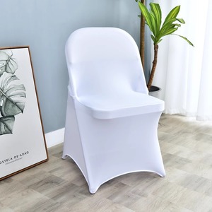 Cubierta de asiento de silla plegable de LICRA blanca al por mayor para silla plegable de Boda del acontecimiento - Product Image 1
