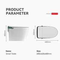 Une pièce sans limite de pression Intelligent Floor Mounted Water Closet Bathroom Ceramic Auto Open Seat Smart Toilet
