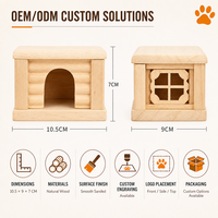 Villa en bois naturel pour hamster, maisonnette durable pour petits animaux, abri décoratif pour cage de hamster - Vente en gros