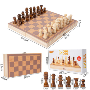 Bàn cờ tùy chỉnh bằng GỖ GẤP 2 trong 1 Bộ cờ vua từ tính cạnh tranh trò chơi Hội đồng giáo dục - Product Image 4