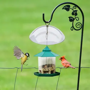 Mangeoires à colibris modernes avec couvercle de pluie transparent en plastique protecteur, dôme anti-écureuil, cage à oiseaux, protection automatique contre la pluie - Product Image 6