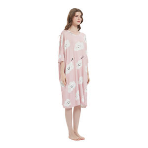 Camicia da <span class=keywords><strong>notte</strong></span> estiva di bambù di grandi dimensioni comoda pigiama da donna per dormire abito da <span class=keywords><strong>notte</strong></span> oversize - Product Image 3