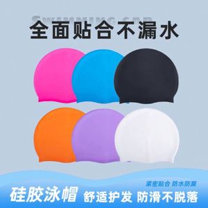 Bonnets de bain en silicone unisexes pour adultes, imperméables, écologiques, durables, pour cheveux longs, design personnalisable - Product Image 2