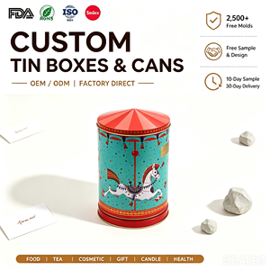Caja <span class=keywords><strong>de</strong></span> Metal Redonda Giratoria Personalizada para Almacenamiento <span class=keywords><strong>de</strong></span> Alimentos y Embalaje <span class=keywords><strong>de</strong></span> Regalos, Fabricante - Product Image 1