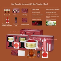 Bougie parfumée à la camélia personnalisée, boîte cadeau haut de gamme, décoration de meubles, cadeau d'anniversaire pour filles comme souvenir