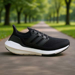 Chaussures de course Adidas Ultraboost 21 pour femmes, empeigne en mesh noir, semelle intermédiaire en EVA, semelle extérieure en caoutchouc, saison printemps - Product Image 2