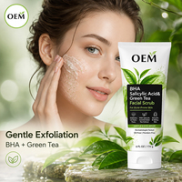 Exfoliant Visage Doux au Thé Vert et Acide Salicylique à Faible MOQ – Nettoyant Quotidien Exfoliant pour Peaux Sensibles et Pores – Échantillon Disponible