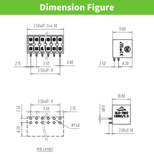 Bloques de Terminales Macho de Doble Nivel, Conectores de Cable para PCB, Paso de 3.5mm - Product Image 3