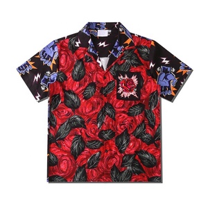 Sublimazione floreale spiaggia hawaiana vestiti regolari bottoni su abiti camicie estive per gli uomini stili - Product Image 1